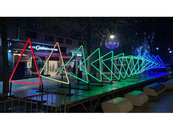 Lighting up the French Outdoor Nightscape: LED Video bar Creating Artistic Public Spaces